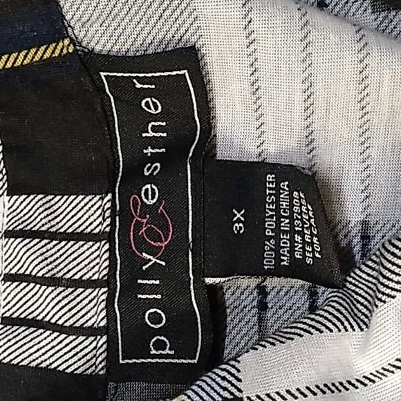 Polly & ester 3X plaid button down casual shirt - Picture 2 of 3